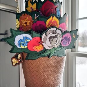 Loungefly Alice in Wonderland Singing Flowers Floral Basket Shoulder Bag